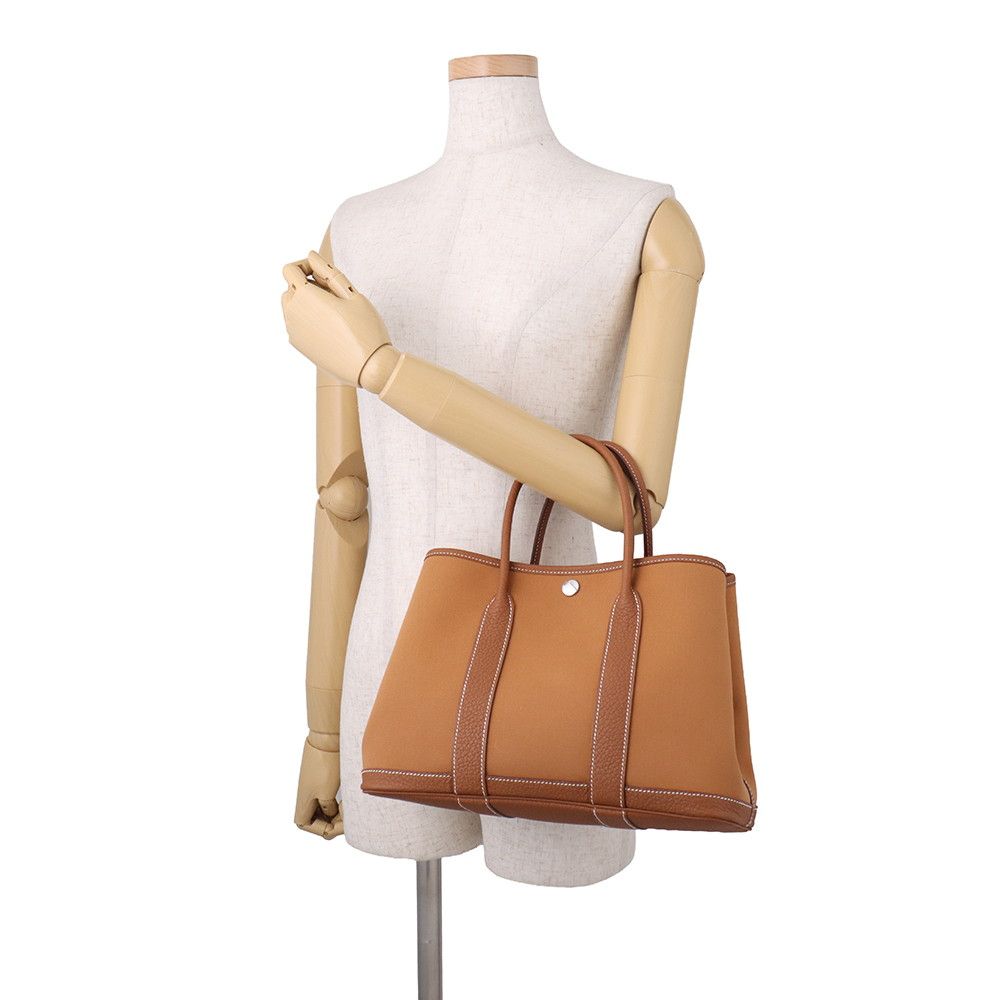 Hermes Tote Garden Party TPM Verso Gold Magnolia Silver Officier Negonda — view 4