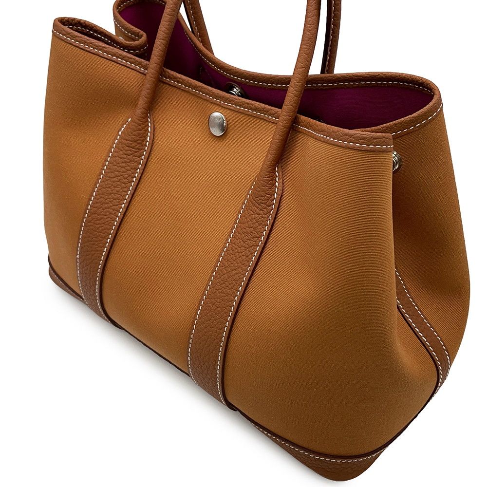 Hermes Tote Garden Party TPM Verso Gold Magnolia Silver Officier Negonda — view 6