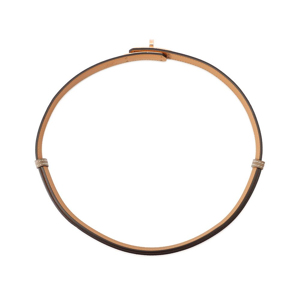 Hermes Kelly Belt Etoupe Pink Gold Epsom — view 3