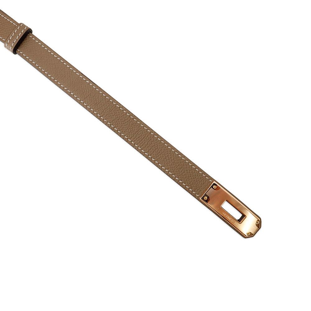 Hermes Kelly Belt Etoupe Pink Gold Epsom — view 5