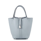 Hermes Handbag Picotin Lock PM Gris Perle Silver Taurillon Clemence