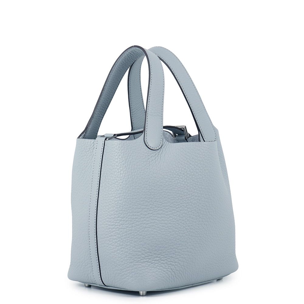 Hermes Handbag Picotin Lock PM Gris Perle Silver Taurillon Clemence — view 2
