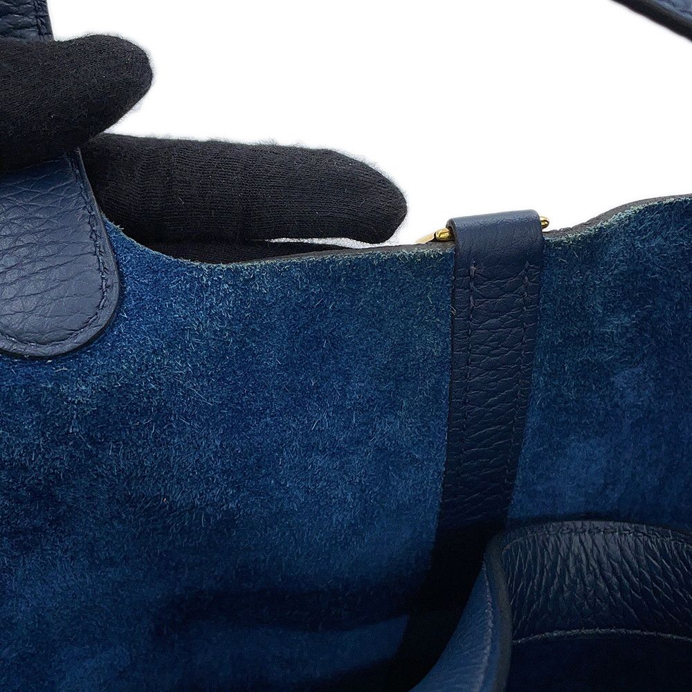 Hermes Handbag Picotin Lock PM Blue Deplus Gold Taurillon Clemence — view 7