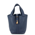 Hermes Handbag Picotin Lock PM Blue Deplus Gold Taurillon Clemence