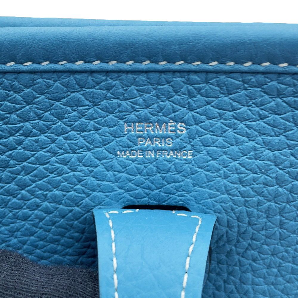 Hermes Shoulder Bag Evelyne 3 23 New Blue Jean Silver Taurillon Clemence — view 5