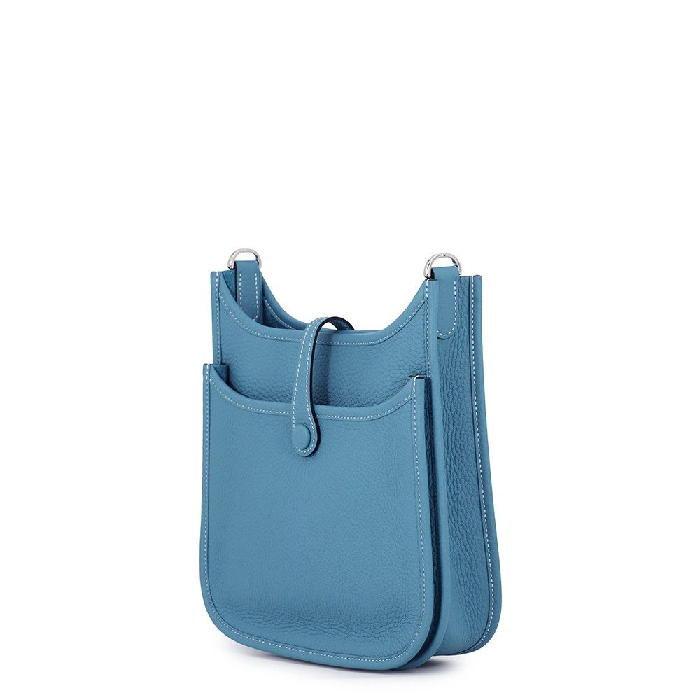 Hermes Shoulder Bag Evelyne 3 23 New Blue Jean Silver Taurillon Clemence — view 2