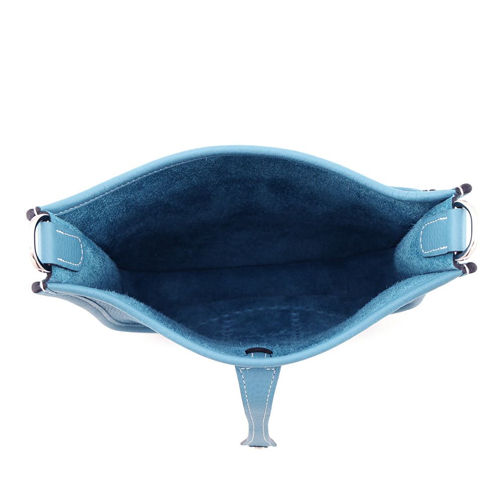 Hermes Shoulder Bag Evelyne 3 23 New Blue Jean Silver Taurillon Clemence — view 4