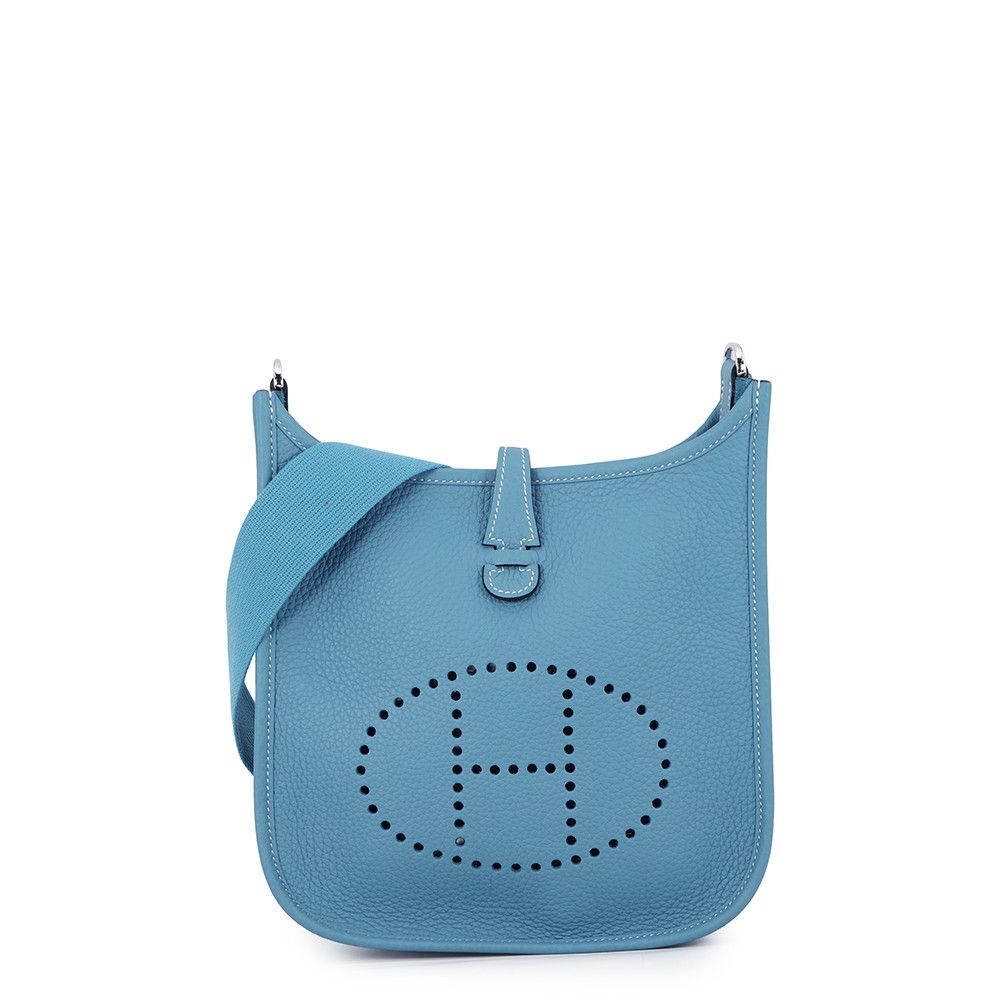 Hermes Shoulder Bag Evelyne 3 23 New Blue Jean Silver Taurillon Clemence