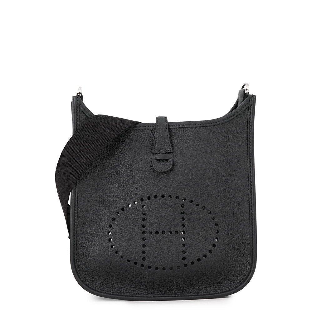 Hermes Shoulder Bag Evelyne 3 23 Black Silver Taurillon Clemence