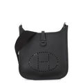 Hermes Shoulder Bag Evelyne 3 23 Black Silver Taurillon Clemence