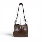 Prada Plastics Chain Hobo Leather Plastic Shoulder Bag Nappa Brown — view 3
