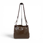 Prada Plastics Chain Hobo Leather Plastic Shoulder Bag Nappa Brown — view 4
