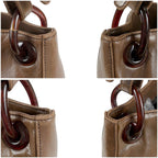 Prada Plastics Chain Hobo Leather Plastic Shoulder Bag Nappa Brown — view 6