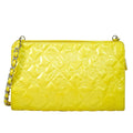 Chanel Icon Charm Chain Shoulder Bag Patent Leather Yellow Second