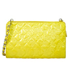 Chanel Icon Charm Chain Shoulder Bag Patent Leather Yellow Second