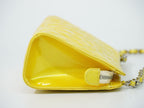 Chanel Icon Charm Chain Shoulder Bag Patent Leather Yellow Second — view 4