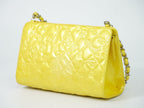 Chanel Icon Charm Chain Shoulder Bag Patent Leather Yellow Second — view 2