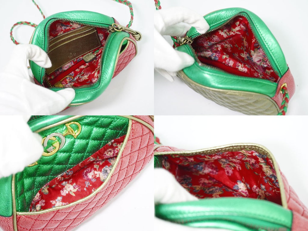 Gucci Interlocking Horsebit Quilted Leather Shoulder Bag Pochette Multicolor — view 8