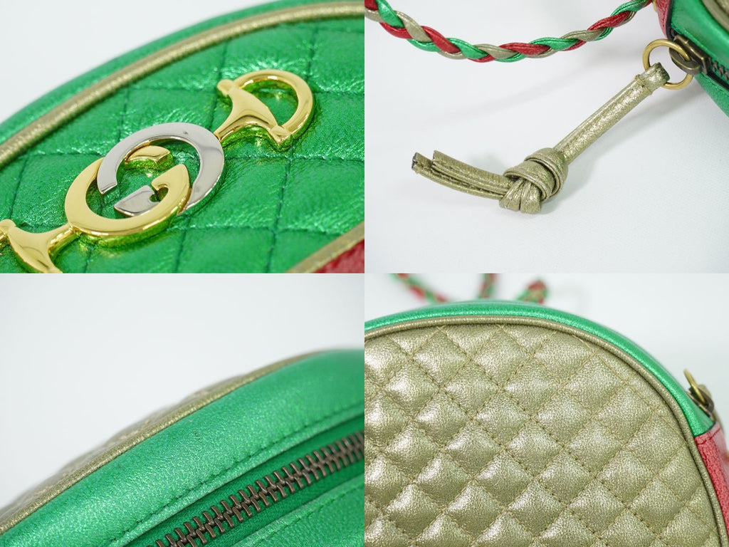 Gucci Interlocking Horsebit Quilted Leather Shoulder Bag Pochette Multicolor — view 7