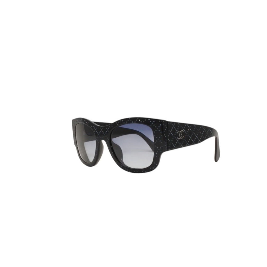 Chanel Sunglasses Eyewear CC Logo Rhinestone Navy — view 3
