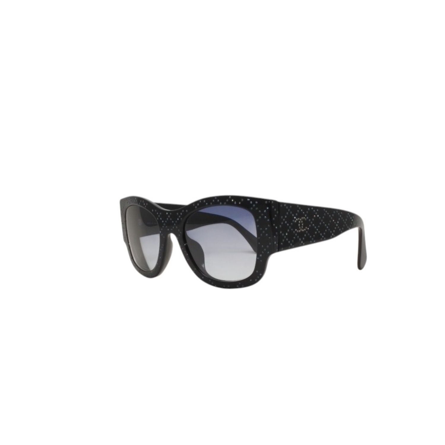 Chanel Sunglasses Eyewear CC Logo Rhinestone Navy — view 3