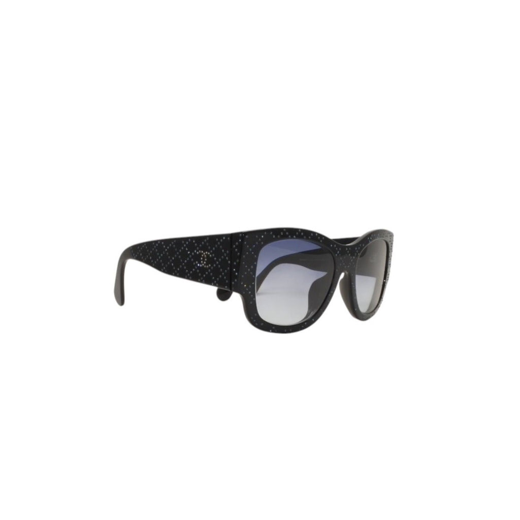 Chanel Sunglasses Eyewear CC Logo Rhinestone Navy — view 4