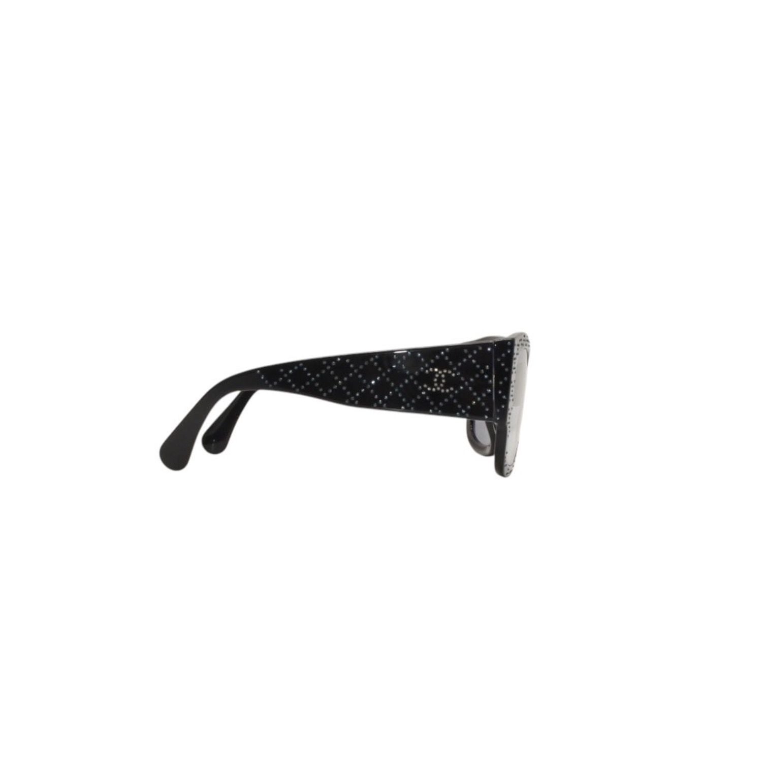 Chanel Sunglasses Eyewear CC Logo Rhinestone Navy — view 5