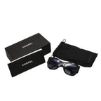 Chanel Sunglasses Eyewear CC Logo Rhinestone Navy
