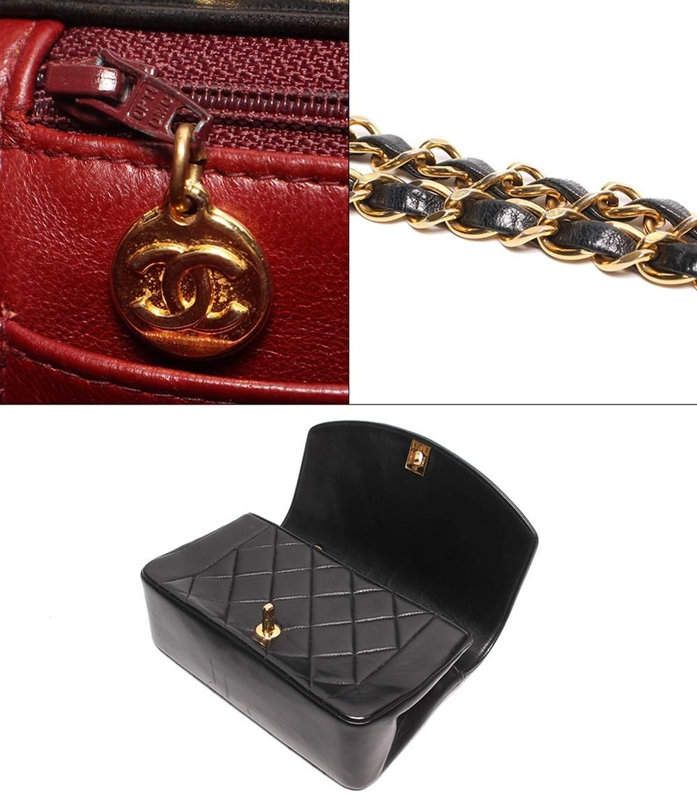 Chanel Chain Shoulder Bag Gold CC Logo Lambskin Quilted Diana Flap 22 — view 6