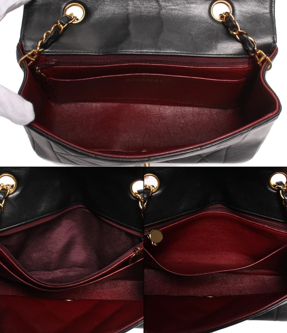 Chanel Chain Shoulder Bag Gold CC Logo Lambskin Quilted Diana Flap 22 — view 3