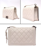 Chanel Chain Shoulder Bag Quilted Silver — view 2