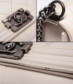 Chanel Chain Shoulder Bag Quilted Silver — view 6