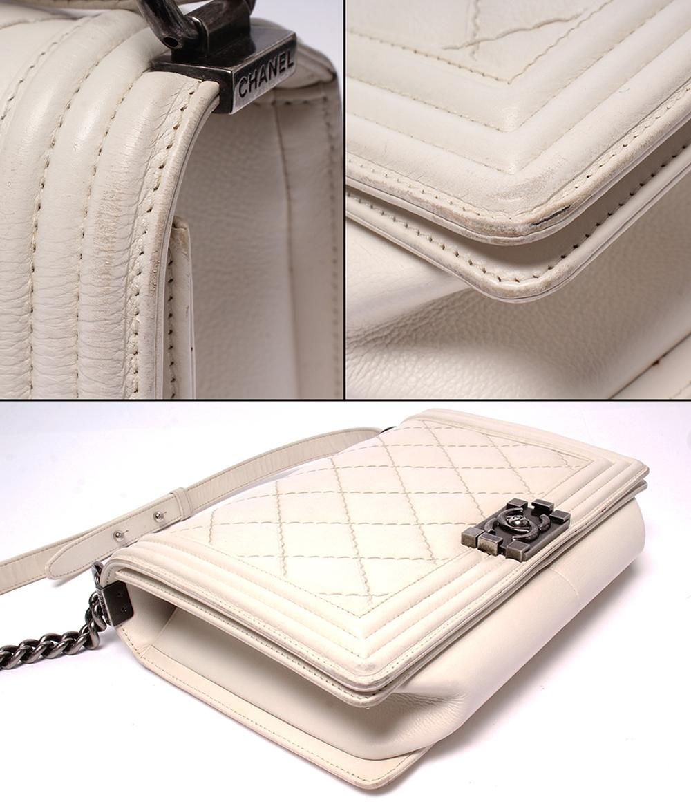 Chanel Chain Shoulder Bag Quilted Silver — view 8