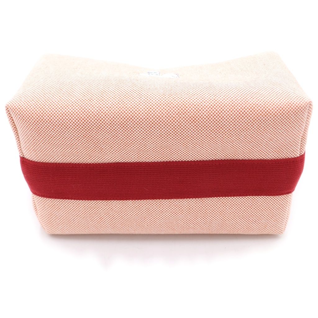 Hermes Brid Black GM Handbag Pouch Red Canvas — view 4