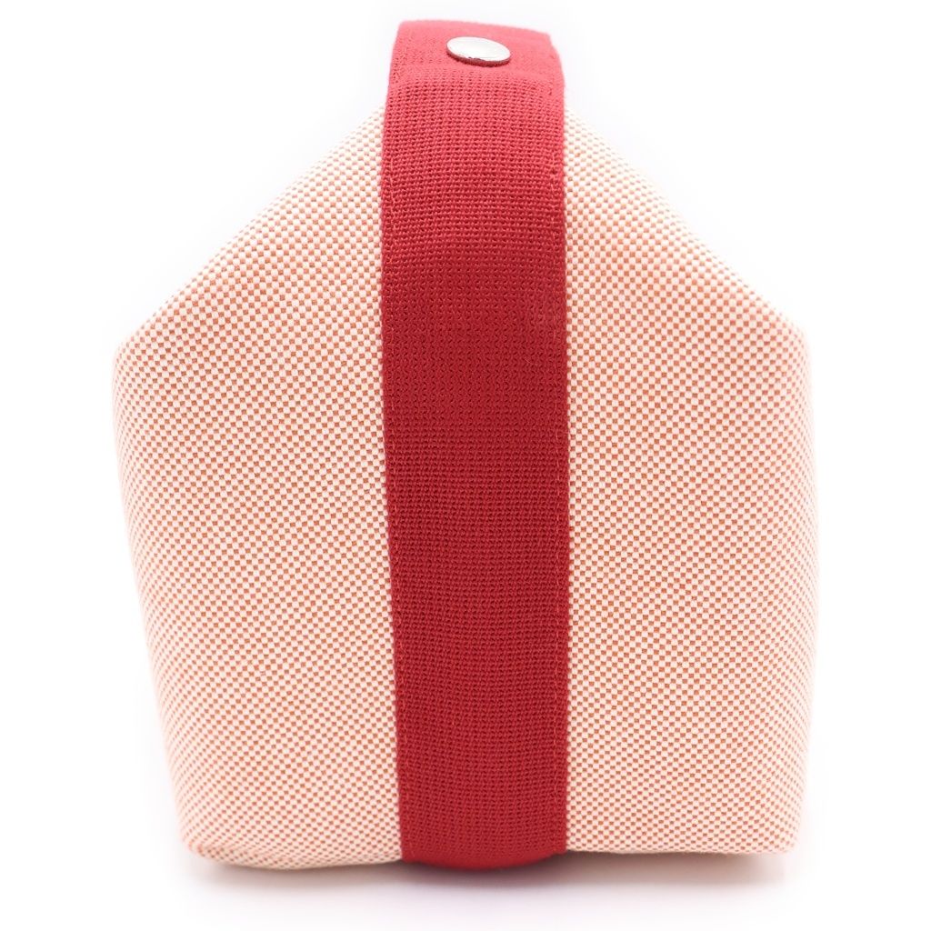 Hermes Brid Black GM Handbag Pouch Red Canvas — view 3