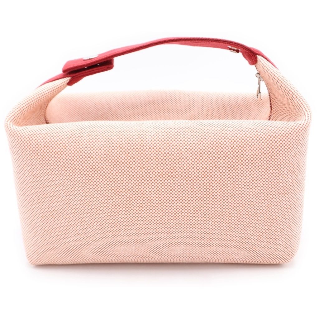 Hermes Brid Black GM Handbag Pouch Red Canvas — view 2