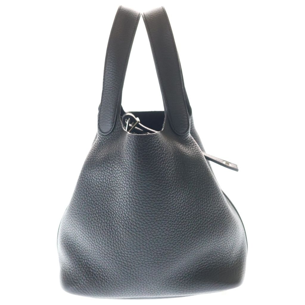 Hermes Picotin Lock PM Taurillon Clemence Silver Tote Noir Black — view 3
