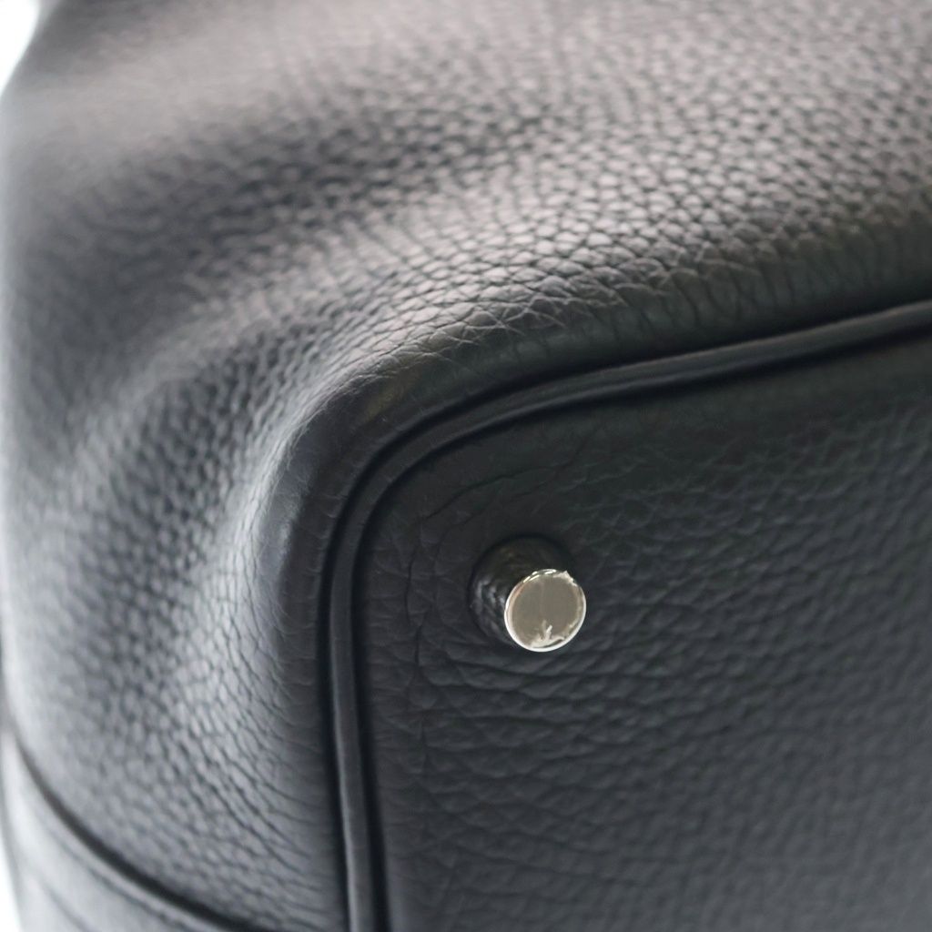 Hermes Picotin Lock PM Taurillon Clemence Silver Tote Noir Black — view 5
