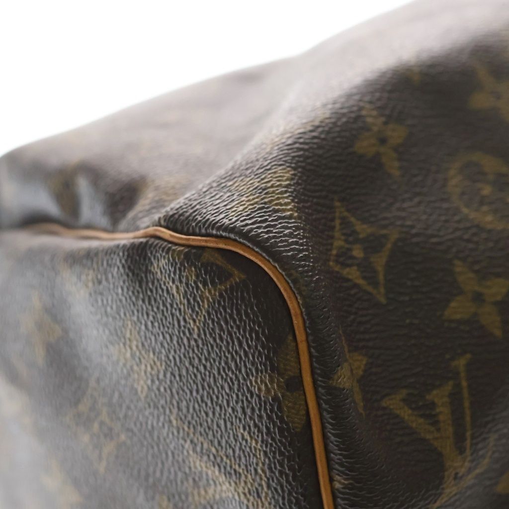 Louis Vuitton Monogram Speedy 30 Boston Bag Brown Leather Gold — view 5