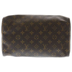 Louis Vuitton Monogram Speedy 30 Boston Bag Brown Leather Gold — view 4