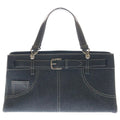 Dior Street Chic Belt Buckle Denim Tote Black
