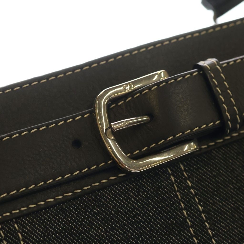 Dior Street Chic Belt Buckle Denim Tote Black — view 6
