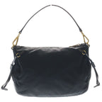 Prada Trianglelogo Oneshoulder Black Leather Nylon Gold Handbag — view 2