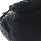 Prada Trianglelogo Oneshoulder Black Leather Nylon Gold Handbag — view 5