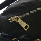 Prada Trianglelogo Oneshoulder Black Leather Nylon Gold Handbag — view 6