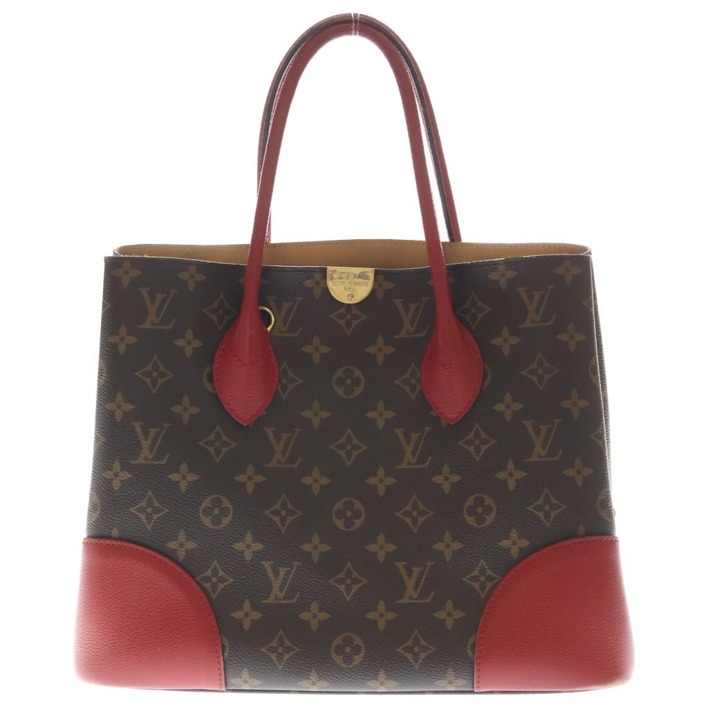 Louis Vuitton Monogram Dori Tote Brown Red Leather Gold