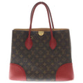 Louis Vuitton Monogram Dori Tote Brown Red Leather Gold