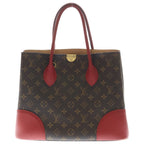 Louis Vuitton Monogram Dori Tote Brown Red Leather Gold