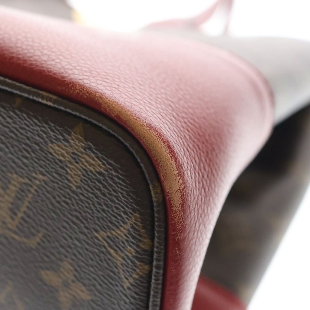 Louis Vuitton Monogram Dori Tote Brown Red Leather Gold — view 6