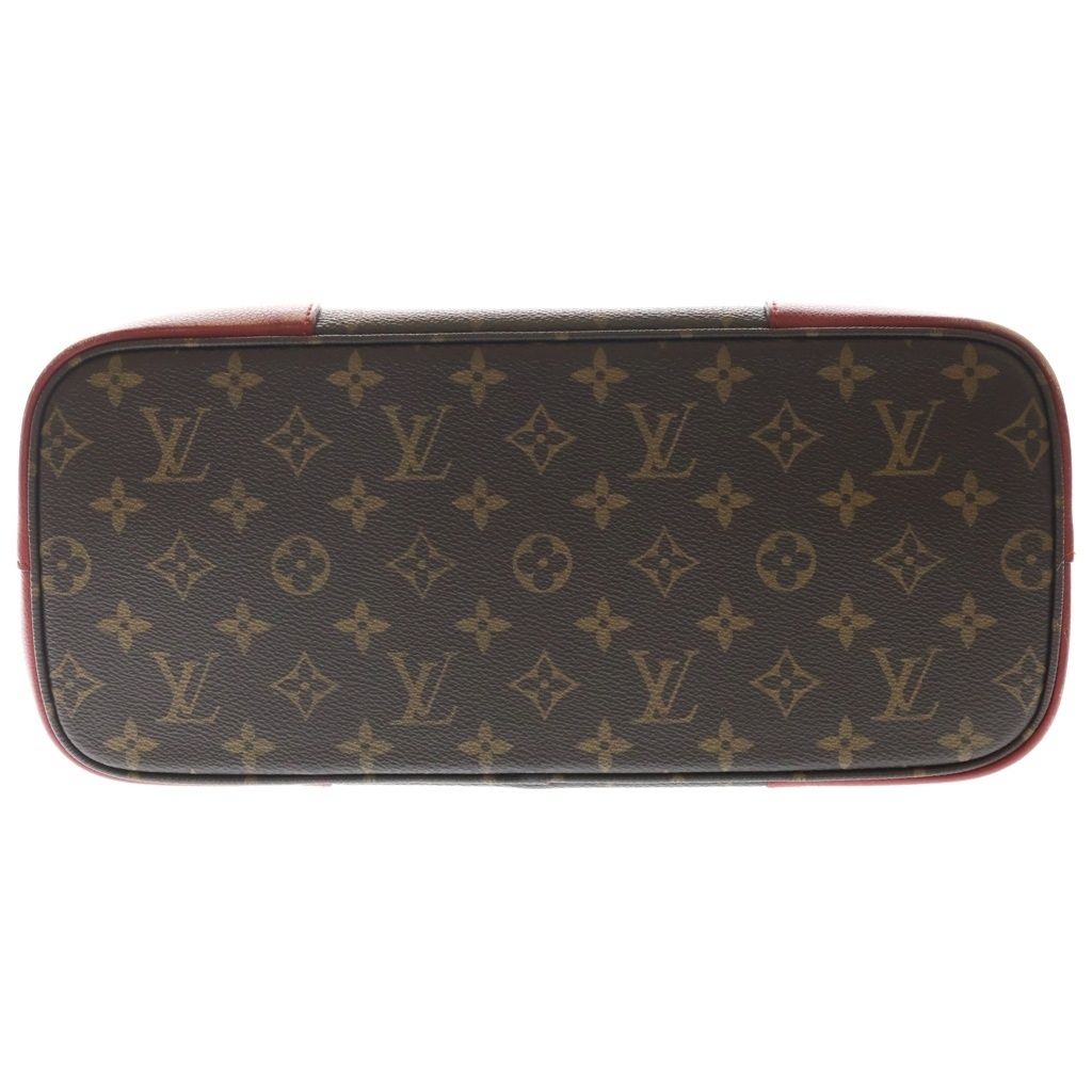 Louis Vuitton Monogram Dori Tote Brown Red Leather Gold — view 4